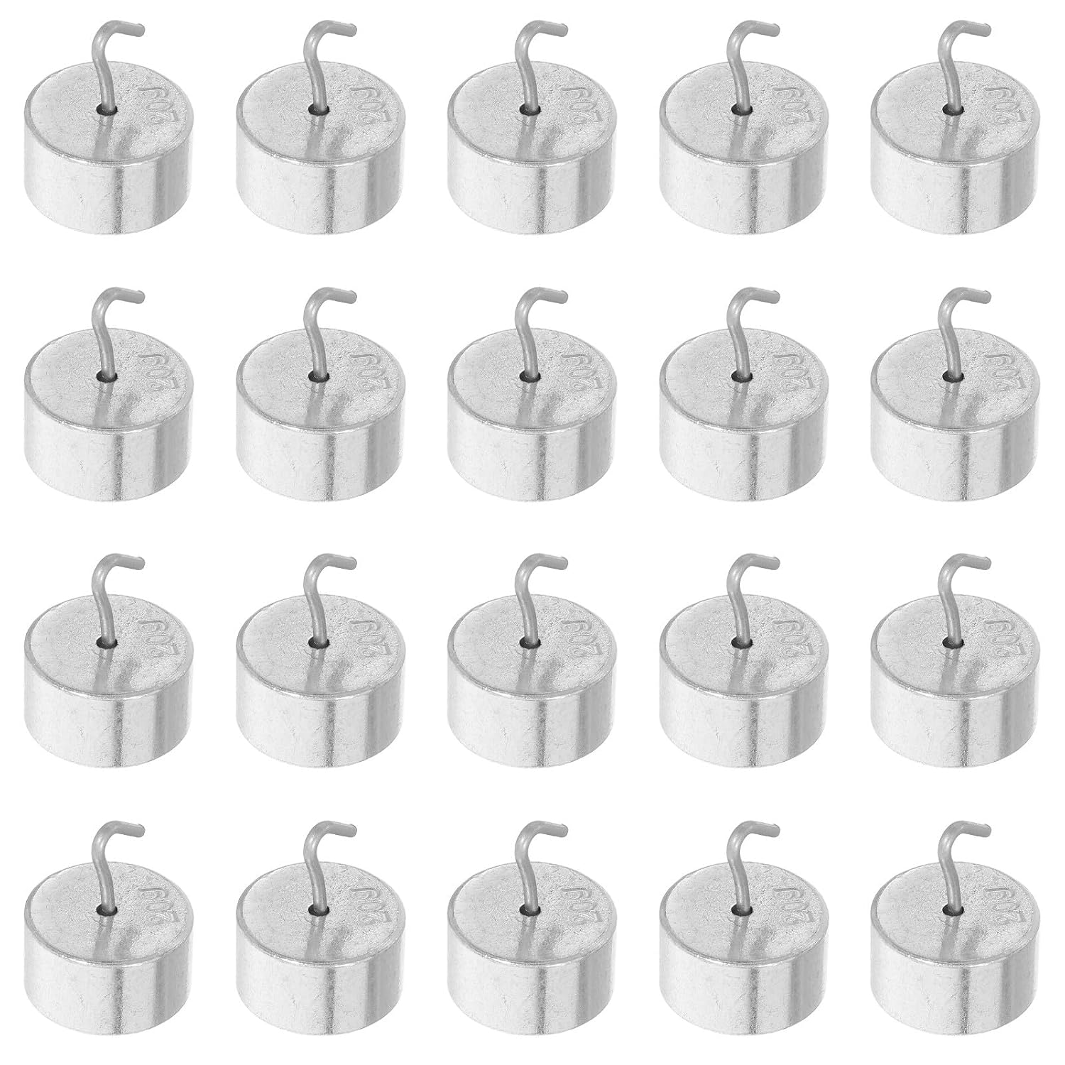 BESTYASH 20pcs 20g Double Hooked Calibration Weights with Hangers, Precision Metal Balance Mass Set for Lab Scale Calibration and Science Experiments