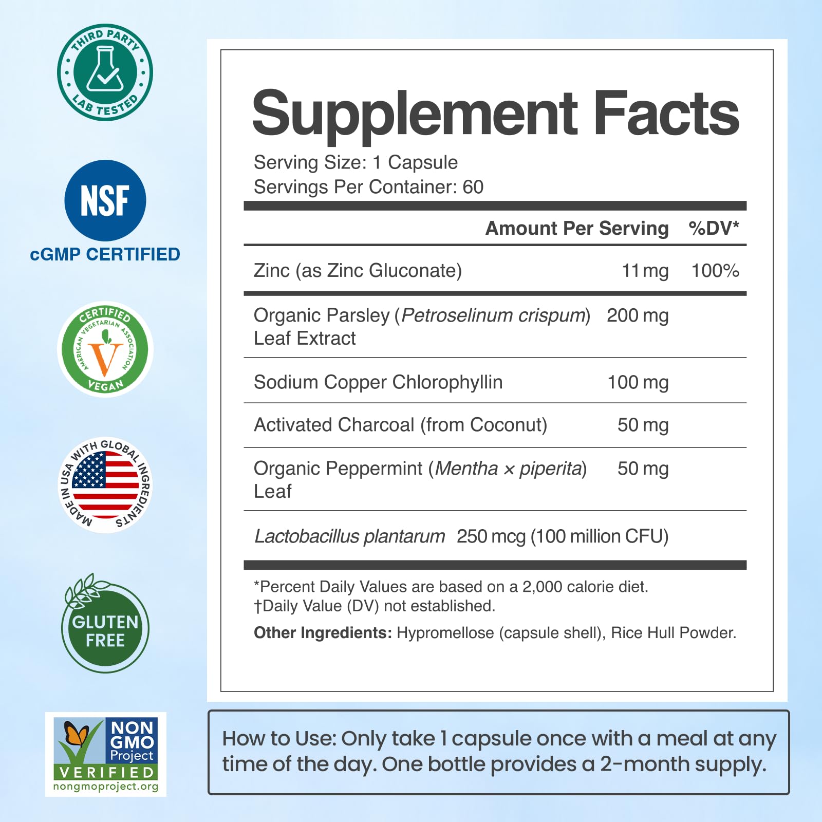 Deo Fresh Chlorophyll & Probiotics Body deodorizing Supplement, 60 ct — Amazon image 7