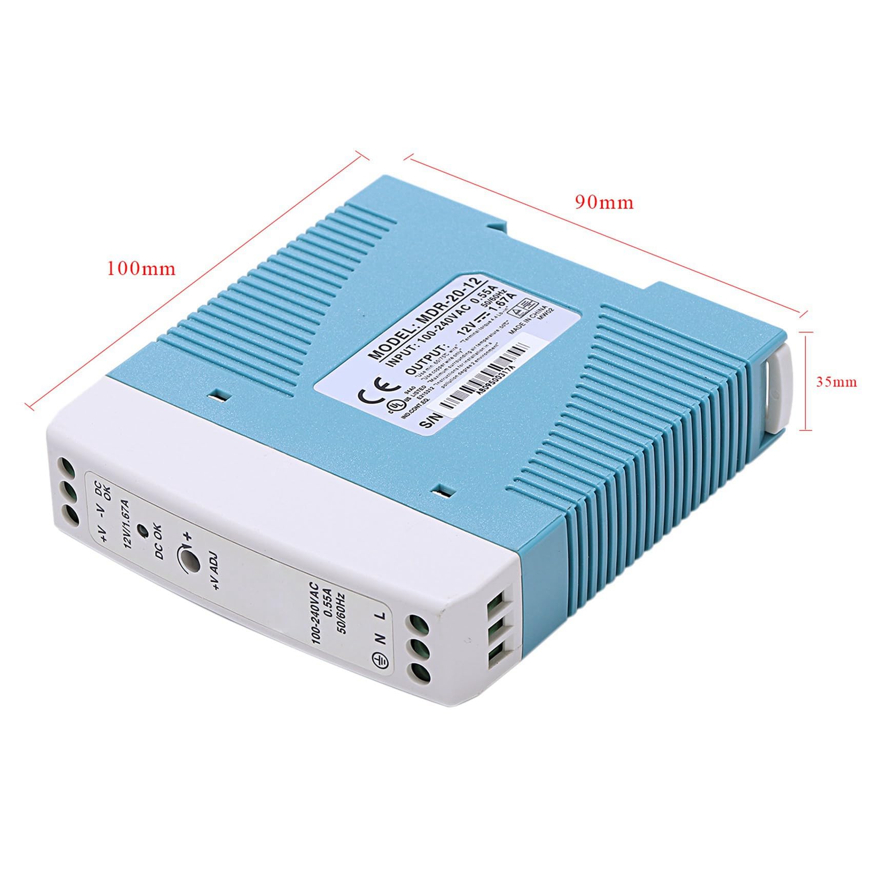 5X Mdr-20 12 V 20 W DIN szyna zasilacz Ac-Dc regulator napięcia sterownika zasilacz 110 V 220 V