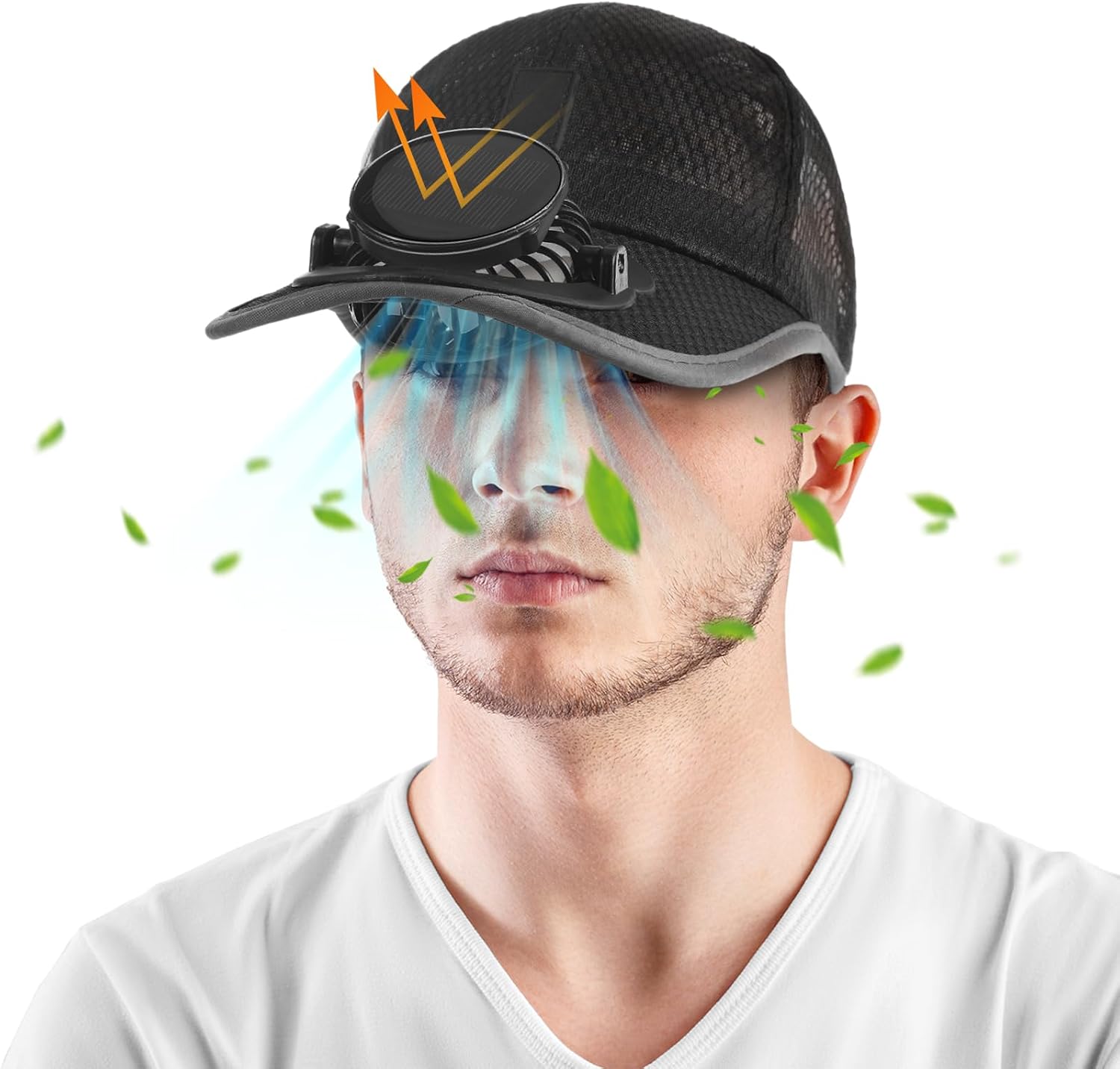 Baseball Cap with Solar Fan Golf Hat USB Charging Fan Breathable Mesh Hat with Fan Unisex for Summer Travel