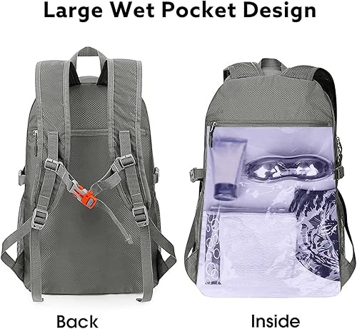 Miniatura 2 de G4Free Mochila de senderismo plegable ligera 40L, mochila de viaje impermeable