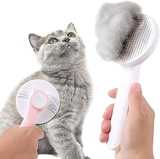 FESAMELK Cat Brush for Shedding, Cat Brushes for Indoor Cats, Cat Brush for Long or Short Haired Cats, Cat Grooming Brush Cat Comb for Kitten Rabbit Massage Removes Loose Fur White…