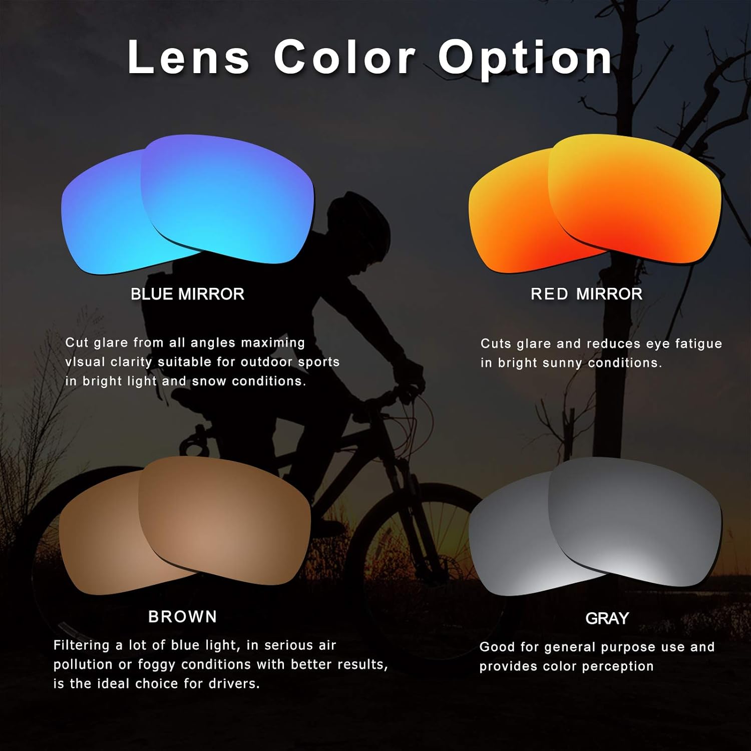 Miniatura 8 de Gafas de sol deportivas polarizadas para hombres y mujeres ideales para conducir pescar ciclismo y correr protección UV Negro