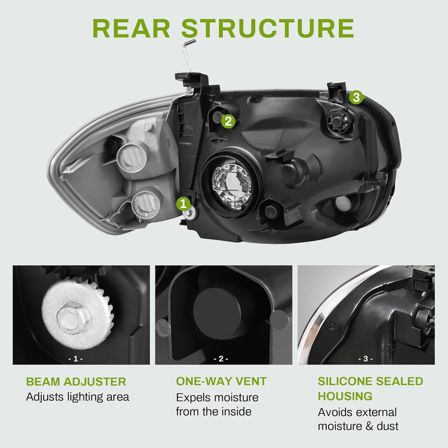 AUTOSAVER88 Headlight Assembly Compatible with 2005-2006 Tundra Double Cab 2005 2006 2007 Sequoia Chrome Housing Clear Lens Clear Reflector (Not suitable for Regular Cab and Assess Cab)