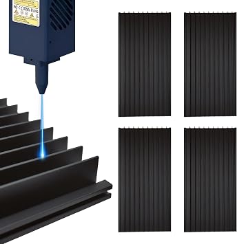 4-Pack Honeycomb Laser Bed Panels, Premium Black Anodized Aluminum for Laser Engraver & Cutter, Modular Worktable for Heat Dissipation & Desktop Protection 7.87"x3.9" each