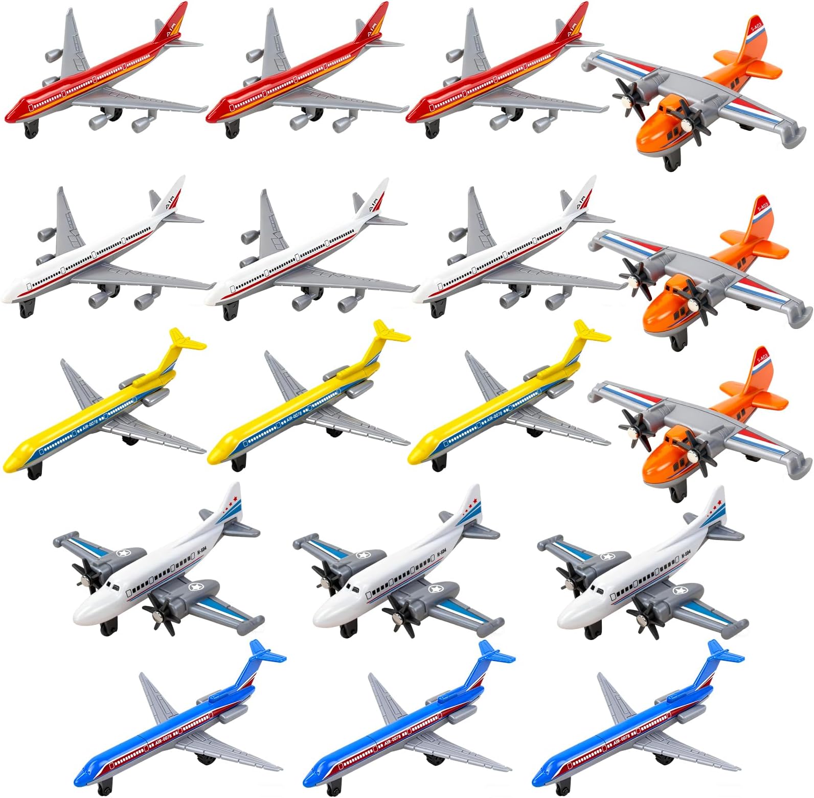 YongnKids 18 Pack Diecast Airplane Toys for Toddlers, Aircraft Plane Toy for Boy Girls 3 4 5 6 7 Years Old,Metal Aeroplane Toys Set Models Plane Best Gift for Kids Birthday Party Favours Toys