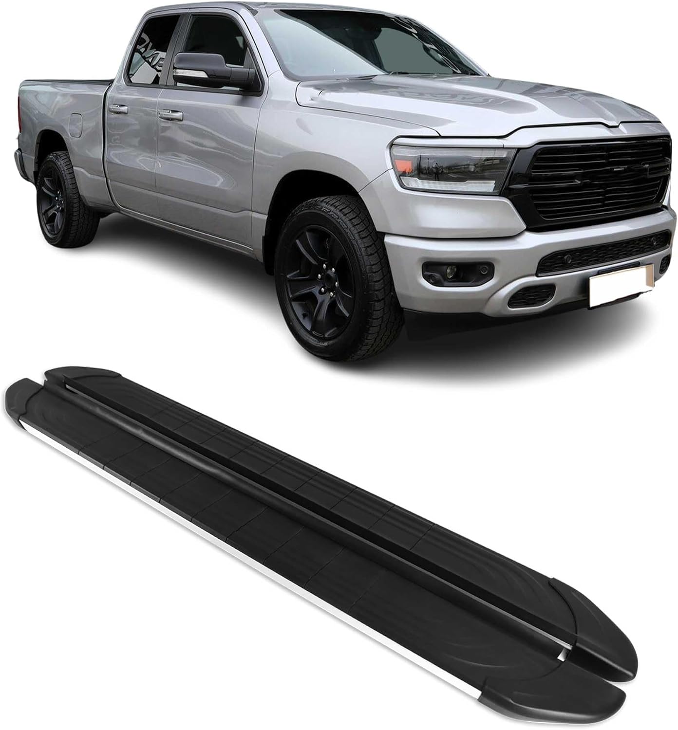 OMAC Side Steps for Ram 1500 Crew Cab 2019-2026, Running Boards, Aluminum, Silver, 2X