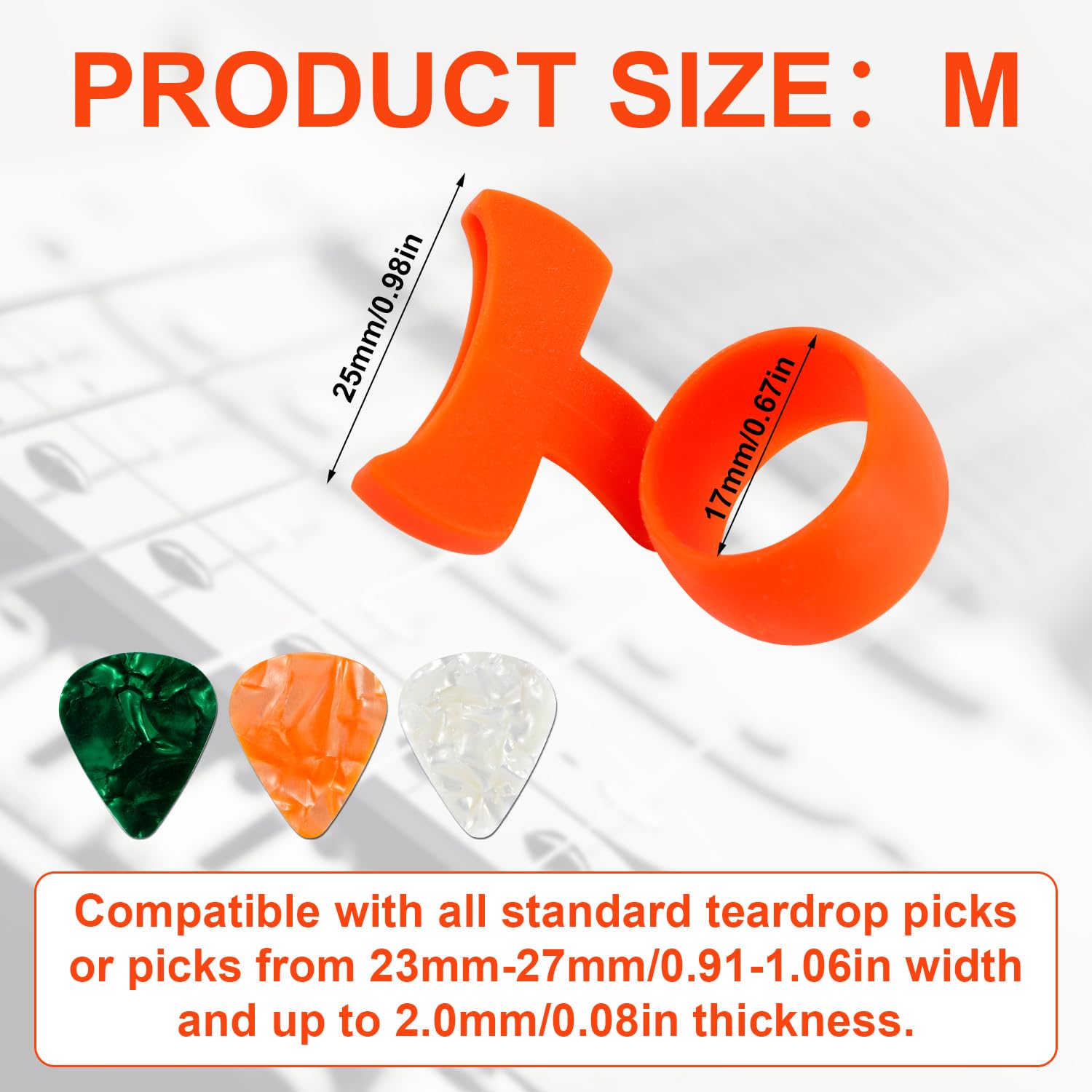 Silicone Guitar Pick Grips with 3pcs Guitar Picks - Image 2
