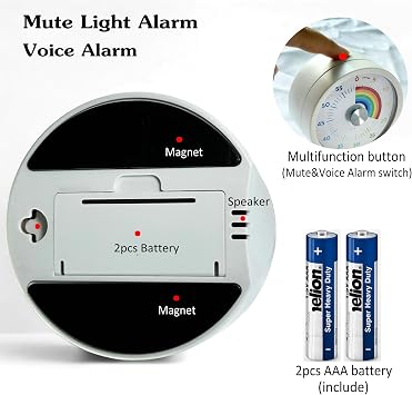 Visual Timer, Kitchen Timer Rainbow Disk 60 Minute Countdown Timer for Kids and Adults, Silent Time Management Tool(Rainbow)