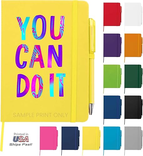 Miniatura 15 de Cuaderno personalizado con nombre, texto o logotipo, diario personalizado de 100 páginas, 5 x 7 pulgadas, tapa dura y bolígrafo de cuero sintético,