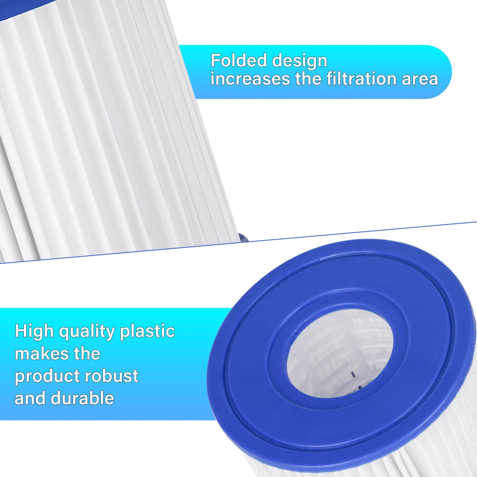 Sosayet Filter VI für Pool, 6 Stück Filterkartuschen VI für Bestway Miami, Monaco Lay-Z-Spa, Vegas, Palm Springs, Flowclear Pool Filter Ersetzt die Originalkartusche 58323