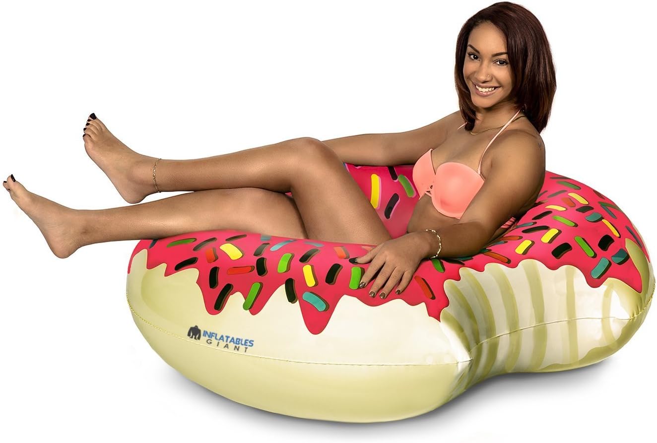 Inflatables Giant Pool Float Donut - Strawberry