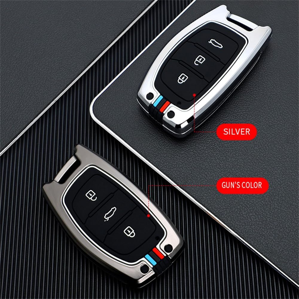 Zinc Alloy Smart Key Fob Case Keyless Entry Holder Remote Case for Hyundai Tucson Elantra Sonata 2016-2018