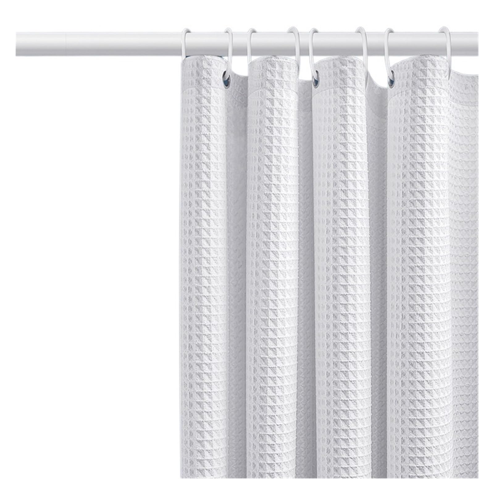 Rideau de douche blanc sans perçage occultant et imperméable pour douche