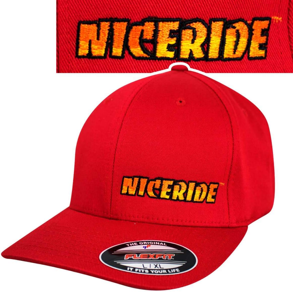 "Classic Fitted Premium Red Baseball Cap with Embroidered Logo (Large–X-Large) | Structured | Unisex Lifestyle Hat