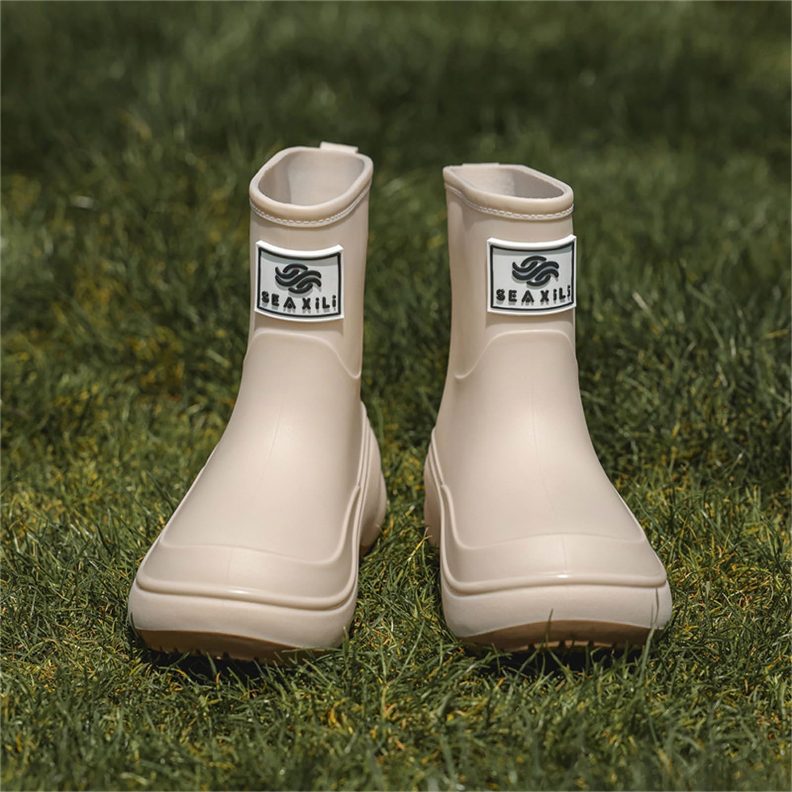 Botas de goma para mujer, botas de lluvia impermeables, botines de goma, botas de goma para exteriores, botas de goma para exteriores, botas de jardín, botas cortas de lluvia antideslizantes, botas de