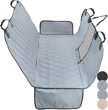 VIVAGLORY Dog Seat Cover Dog Hammock, Standard, Grey | Seat Cover for Car Suv & Truck, Back Backseat Split Hair Resistant Protector for Pet