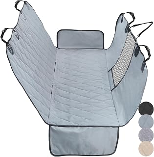 VIVAGLORY Dog Seat Cover Easyhammock Dog Hammock, Seat Cover for Car, Back Backseat Split Hair Resistant Protector for Pet, Standard, Grey