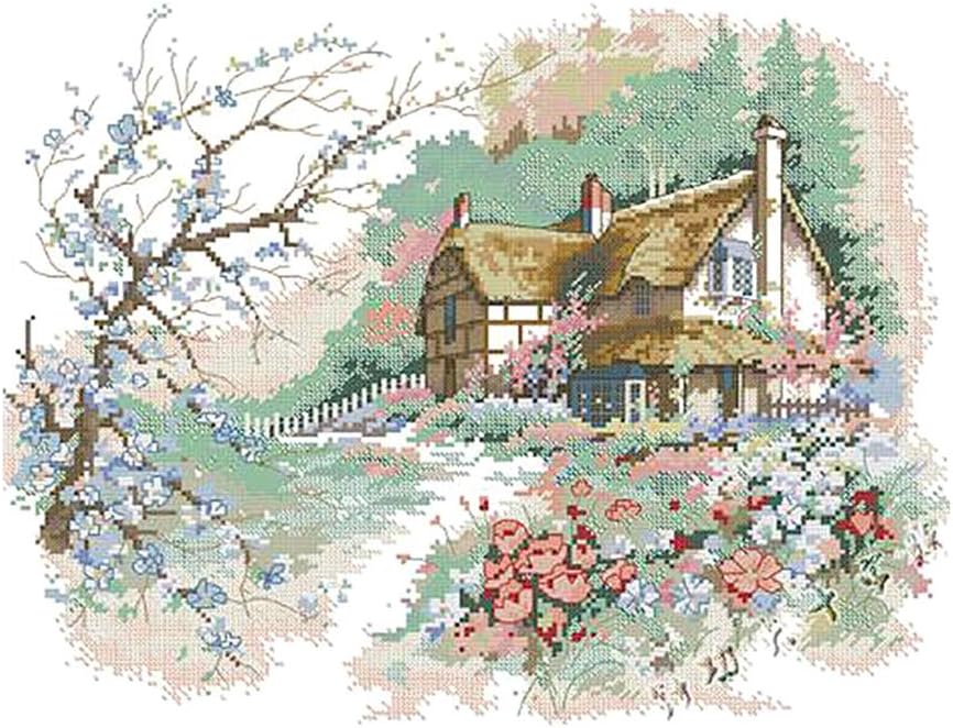 Country Landscape - Stamped Stitch Kits for Beginners 11Ct 55X44Cm | Needlecrafts & Yarn | Embroidery & Cross Stitch | Hand Embroidery Kits | Cross Stitch Kits