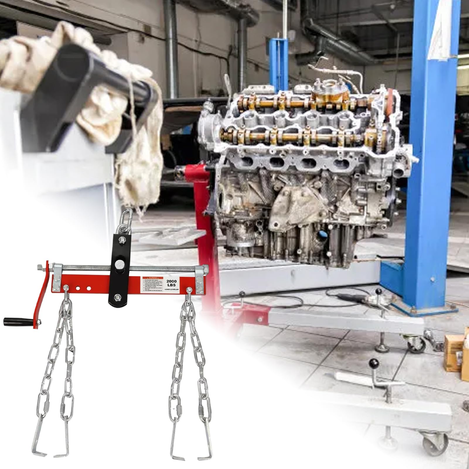 Livellatore motore per gru, gru da officina, livellatore per | ciliegie, capacità di carico 0,9 tonnellate, resistente, regolabile, paranco motore per sollevamento gru