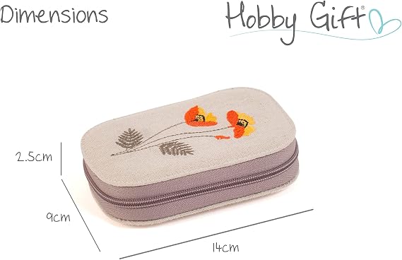 Hobby Gift Sewing Kit, Zip Case, Embroidered, Wildflowers