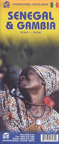 Senegal 1:740,000 &amp; Gambia 1:340,000 Travel Map