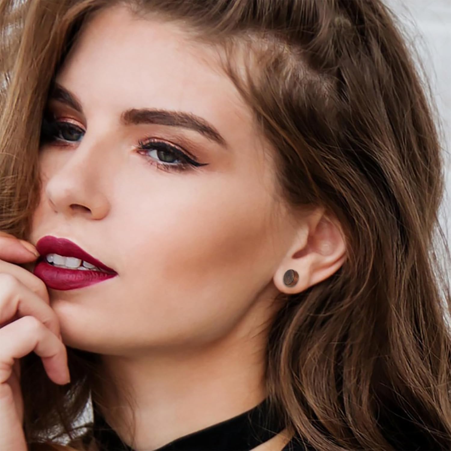 12 Pairs Stainless Steel Stud Earrings for Men Faux Gauges Earring Hypoallergenic Earring Flatback Dot Studs Screw Back Earrings for Women Men - Image 7