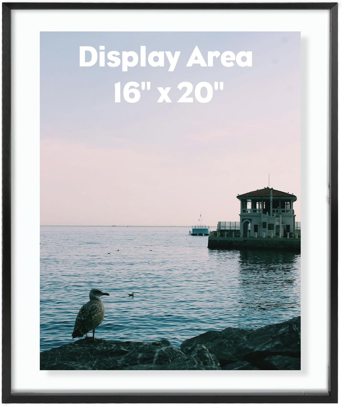 Golden State Art, 16x20 Floating Frame, Black Aluminum