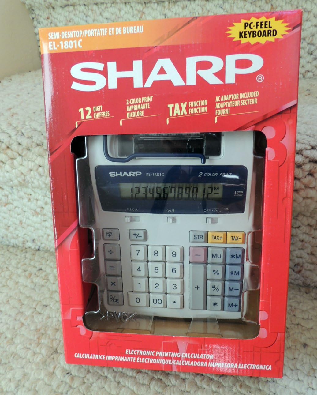 Sharp EL1801C SemiDesktop 2Color Printing Calculator