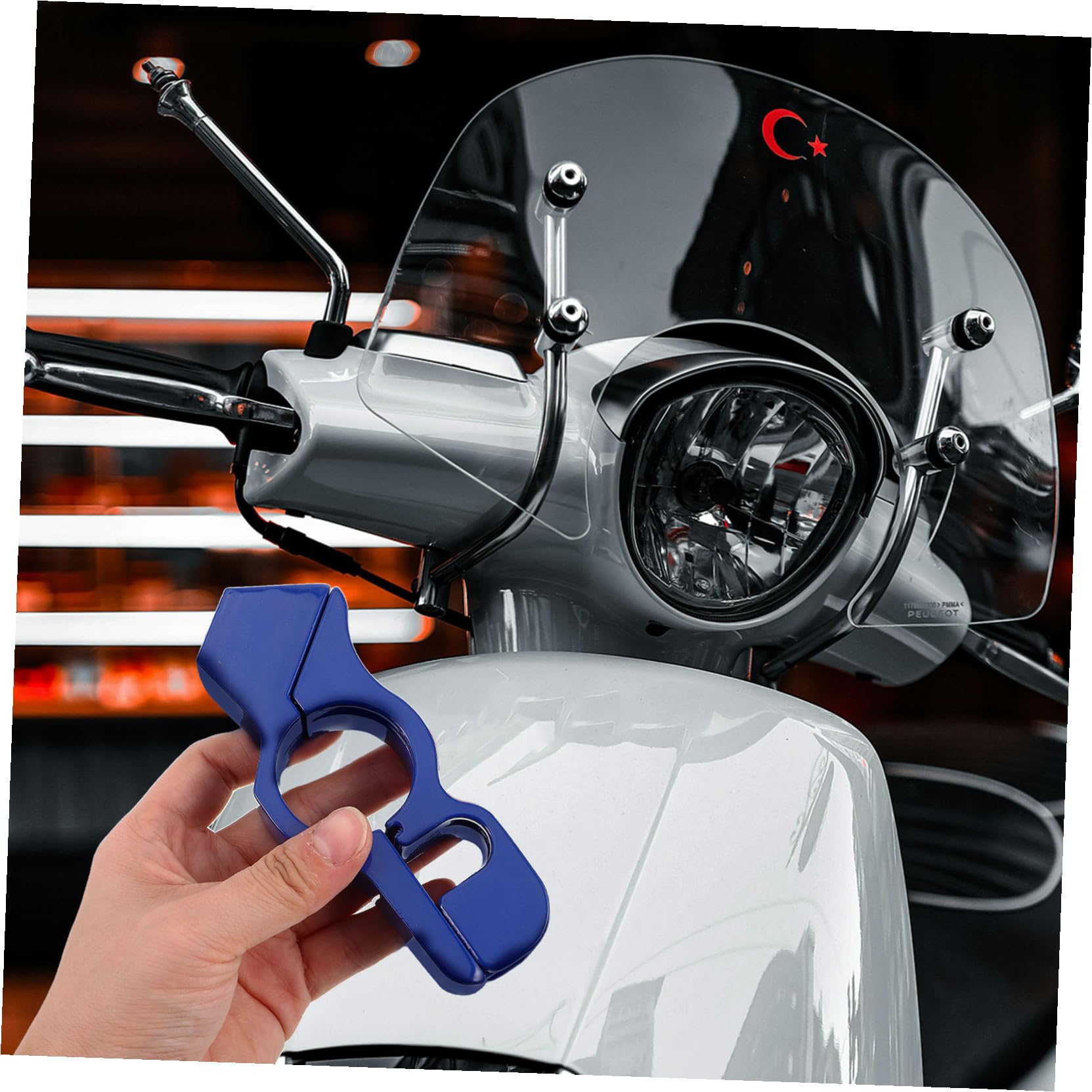 ABOOFAN 2piezas Cerradura Antirrobo para Motocicleta Cerradura de Manillar de Alta Resistencia Protege Freno Acelerador y Manillar para Scooter Bicicleta y ATV