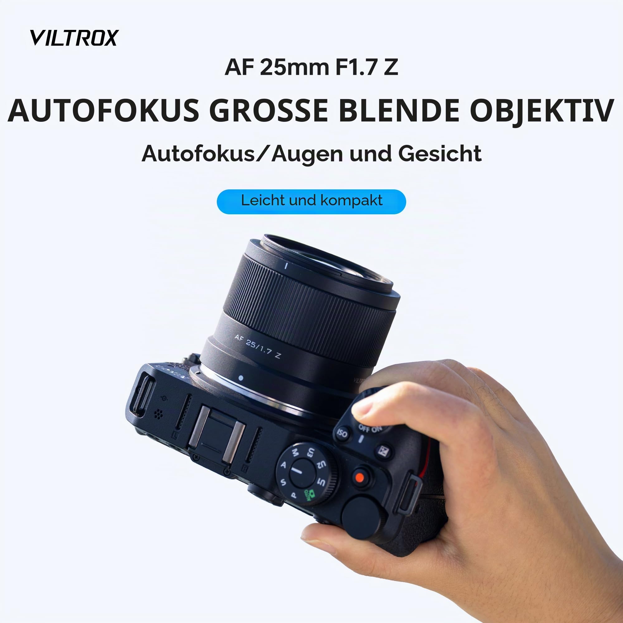 VILTROX AF 25mm F1.7 Objektiv für Nikon Z-Mount, f/1.7 APS-C Autofokus-Festbrennweite mit großer Blende, kompatibel mit Nikon Z-Mount-Kameras Z5, Z50, Z6, Z6II, Z7, Z7II, ZFC, Z30, Z9, Z8, ZF
