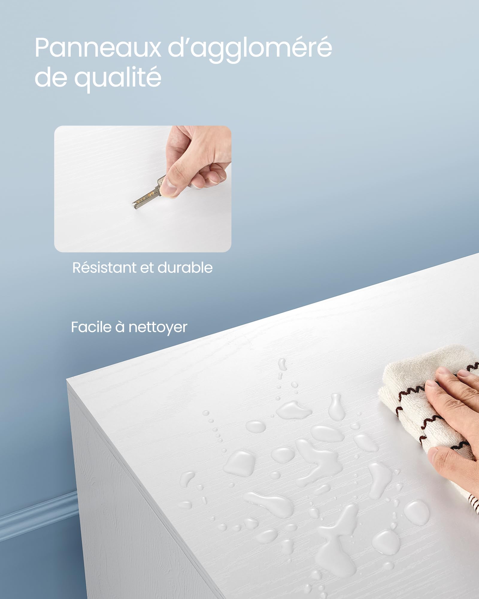 VASAGLE Meuble TV, Support Télé, pour Télévision jusqu'à 55 Pouces, Longueur 120 cm, Rangement Consoles de Jeux, Style Rustique, pour Salon, Chambre, Blanc LTV120T46