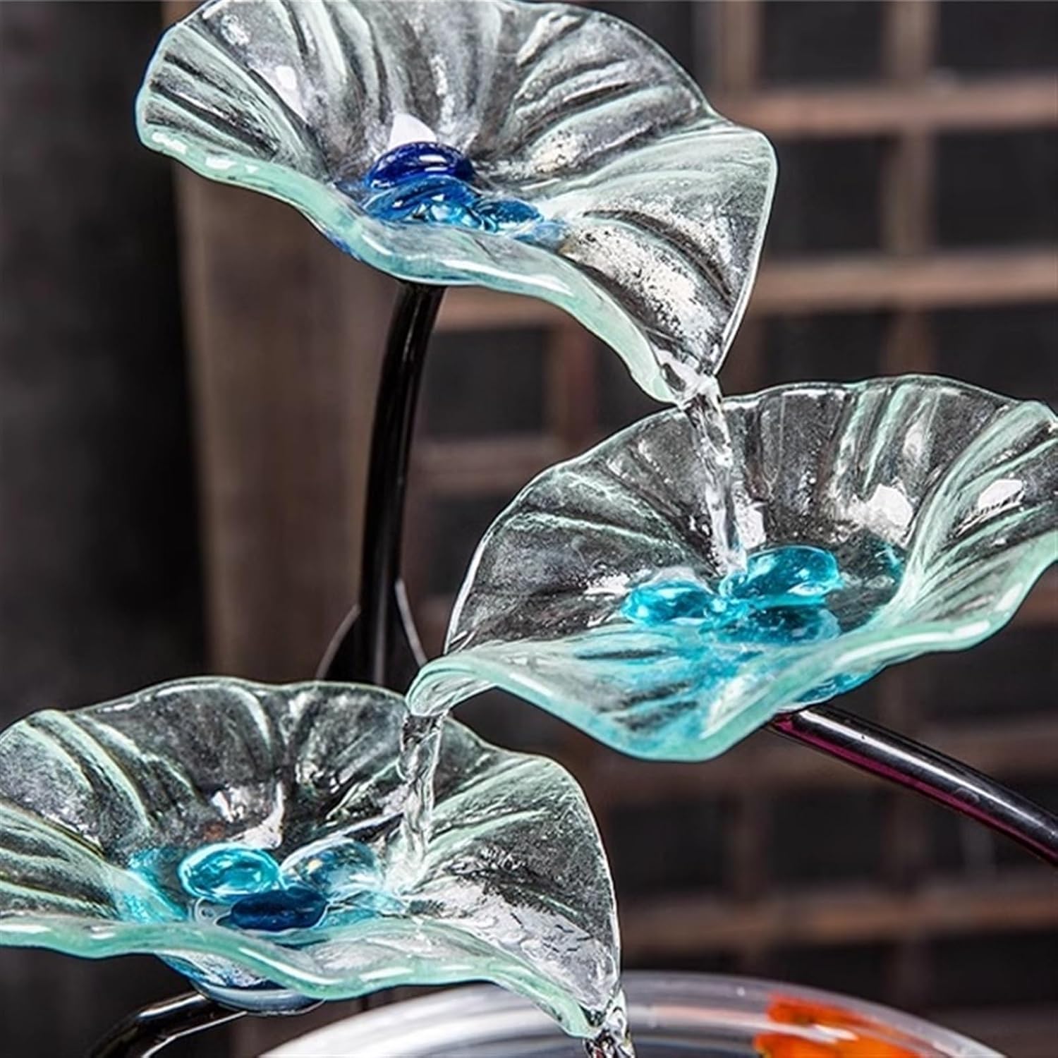 Modern Home Fish Tank, Living Room Circulation Water Decoration Fountain, Office Courtyard Decoration Floor-Standing Fountains(Black)