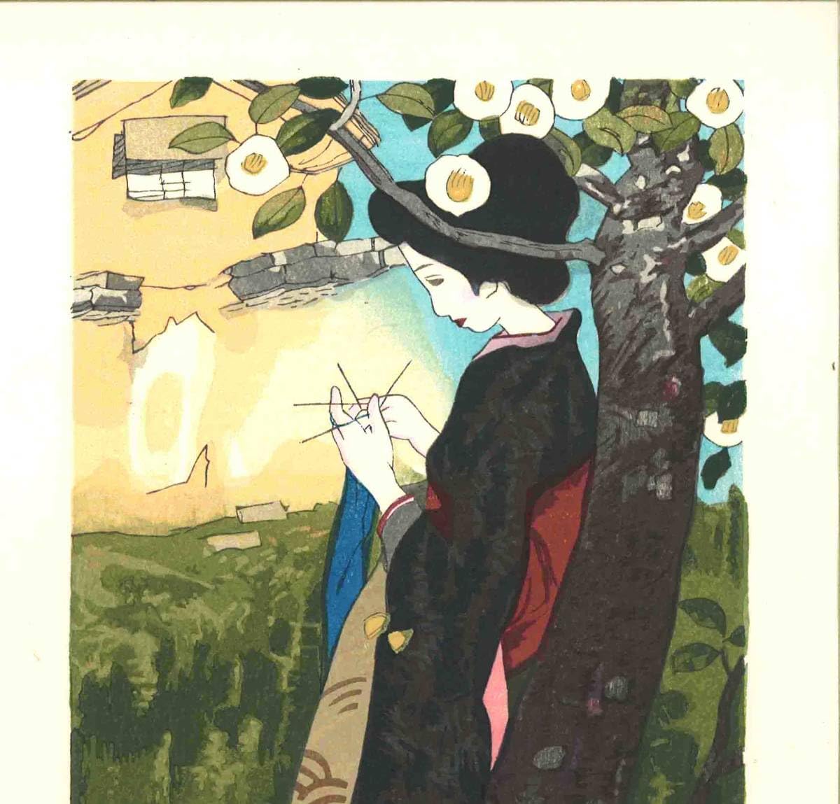 Amazon.co.jp: 竹久夢二 Takehisa Yumeji (18841934) 木版画 No4 日向
