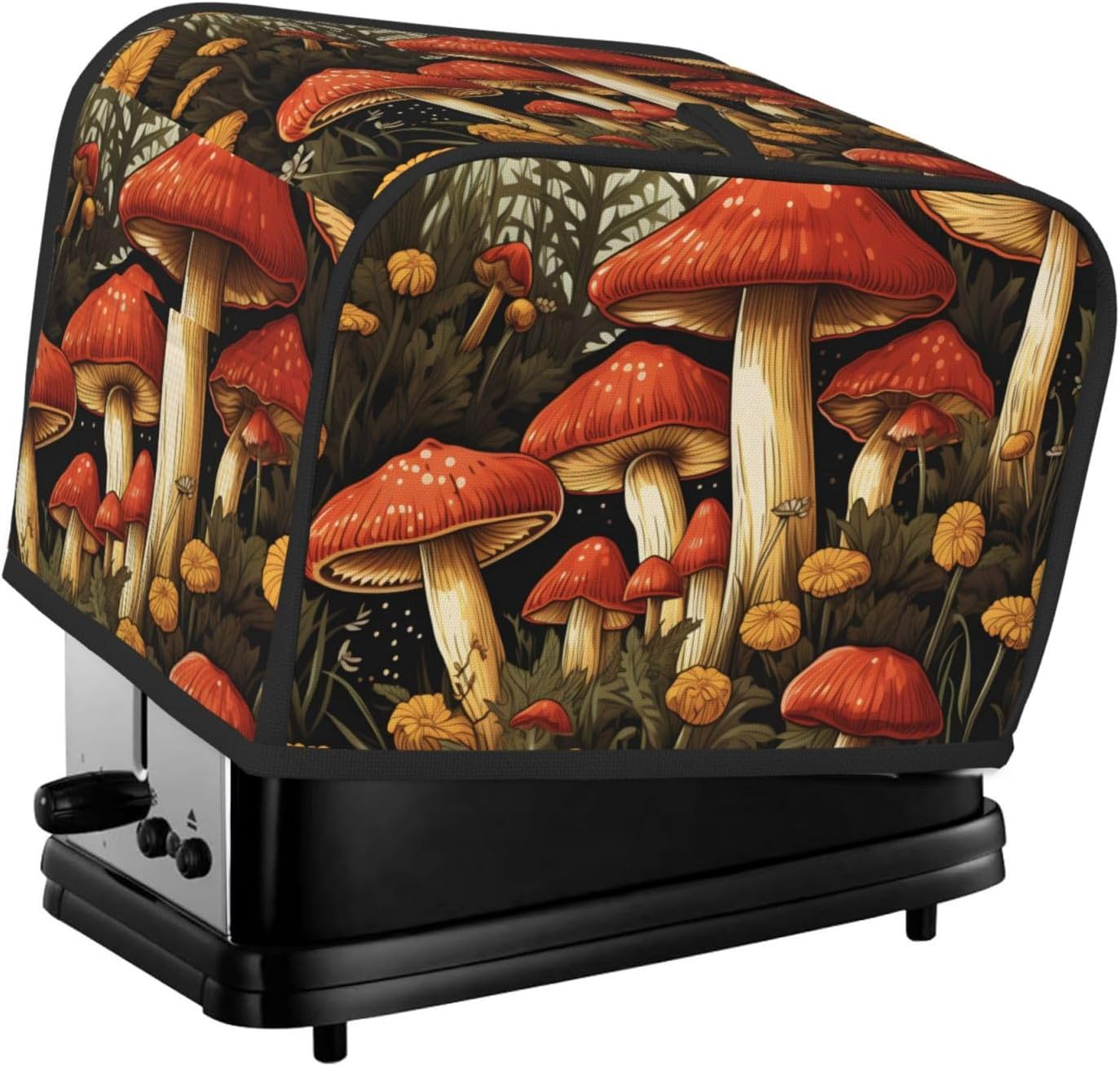 Funny Sewant Mushrooms Toaster Cover 2 Slice Washable Bread Maker Cover Decorative Kitchen Small Appliance Covers Dust Protection Stain Resistant Bread Machine Protector with Top Handle