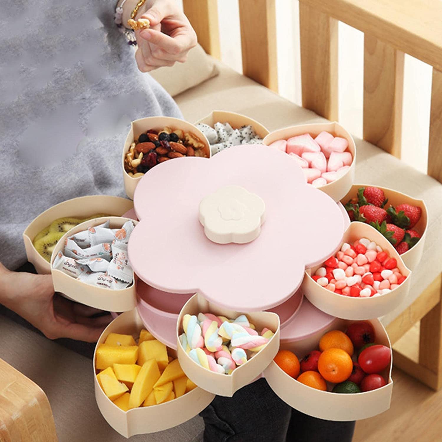 Amazon｜間食ケース スナック収納 花の形 キャンディーボックス お菓子