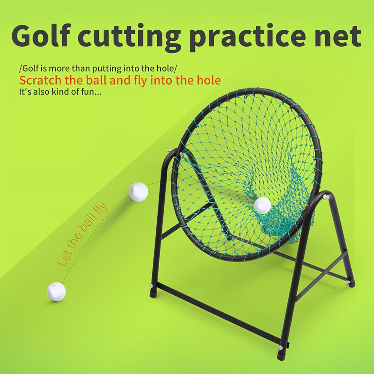 Golf Practice Net, Golf Hitting Chipping Aids with Steel Frame and 4 Foot Pad, Innovative Design and Adjustable Steel Ring Joint Angle, No Tools Required and Easy to Install, for Backyard Practice
