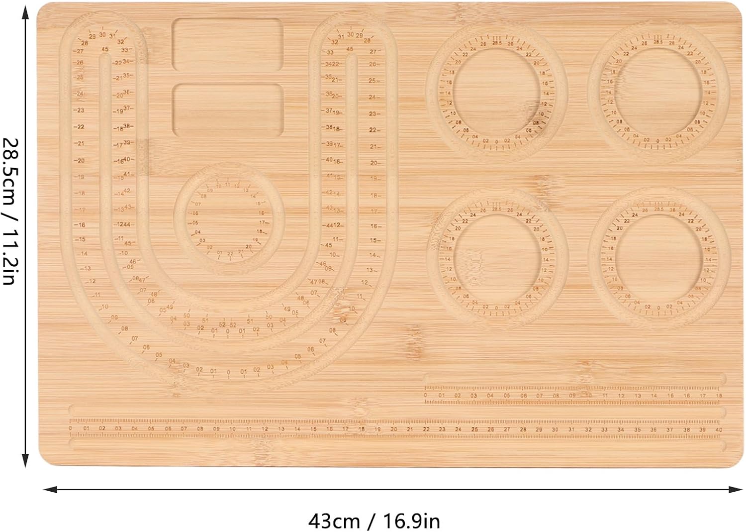 Focket Bead Board for Jewelry Making, Precise Imperial Metric Measurements Bracelet Measurement Board, Beading Tray with U Channel Design for Bracelet Necklace Design
