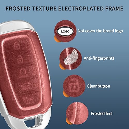 Miniatura 2 de TANGSEN Funda inteligente para llavero compatible con Hyundai KONA Palisade Santa FE 3, 4, 5 botones, control remoto de entrada sin llave, TPU