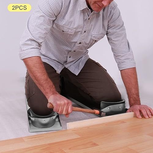 Miniatura 2 de LEYSRIS 2 pares de rodilleras de hormigón deslizantes, 28 x 8 pulgadas, rodilleras de hormigón de acero inoxidable 201, herramientas deslizantes