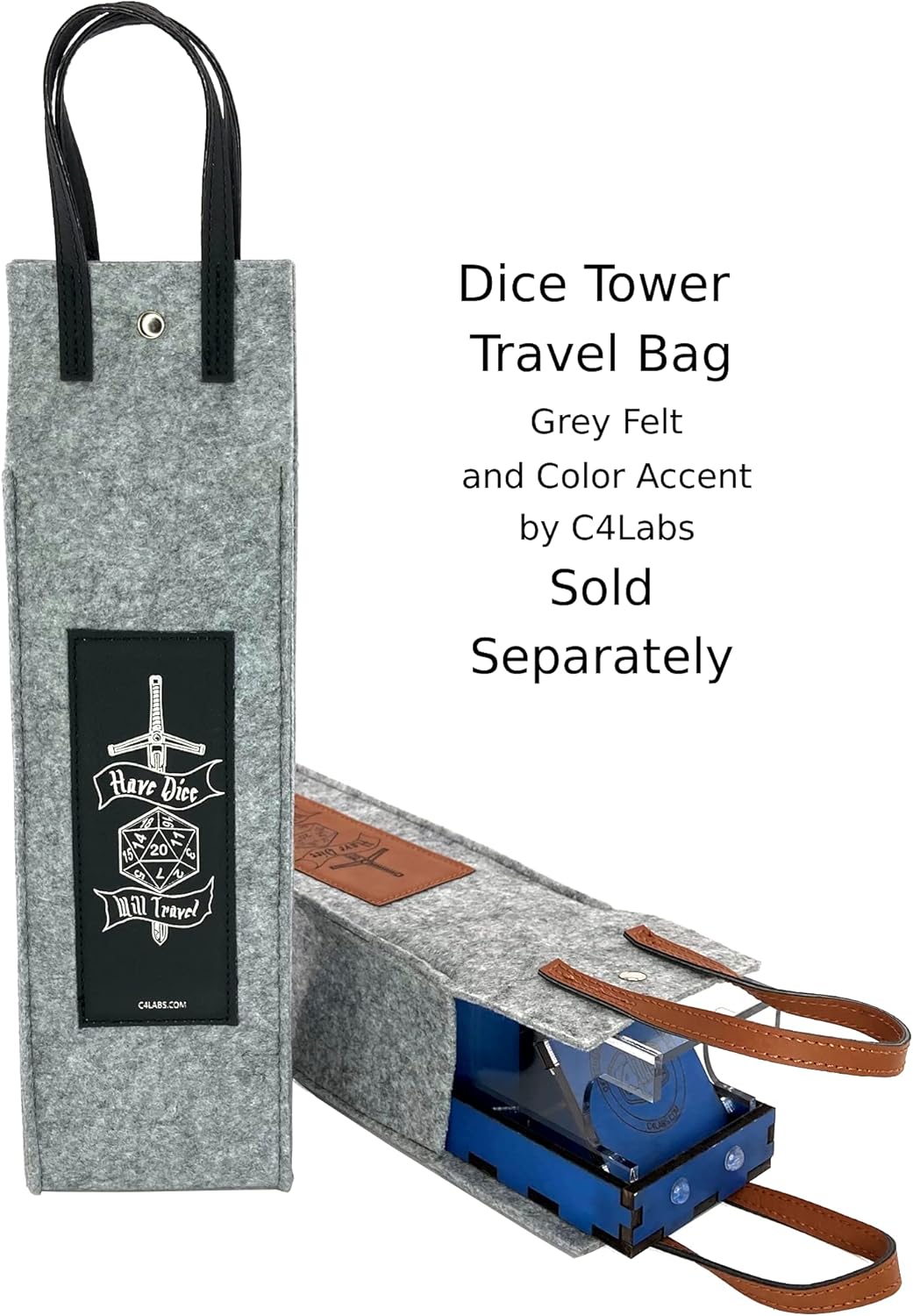 C4Labs Tall 10″ Dice Tower & Basic Tray – Chroma Series – Blue