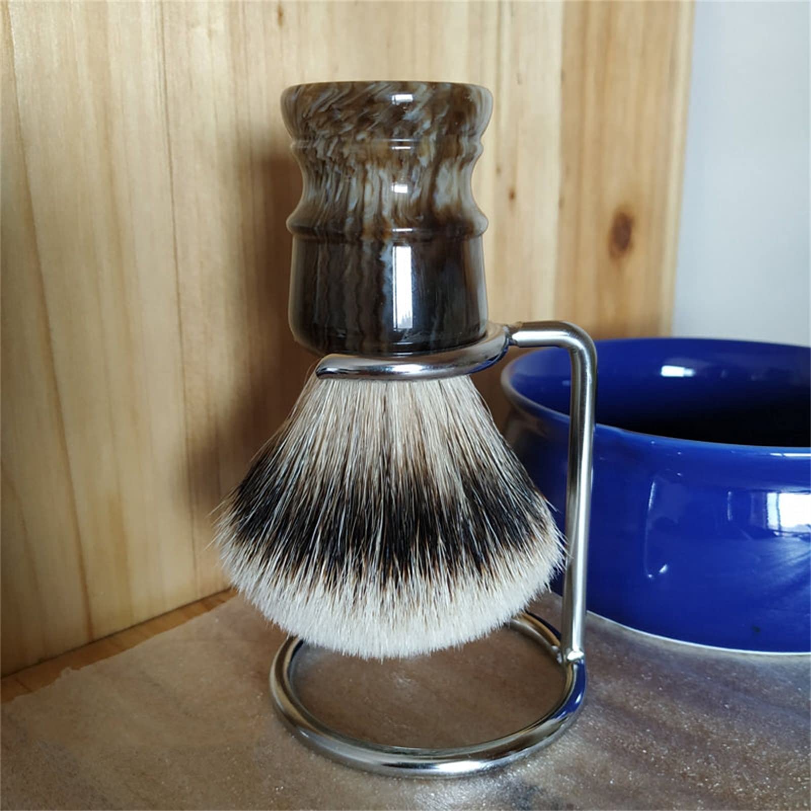 Pennello da Barba Alta qualità Pelo di Tasso Puro Regalo per l'Uomo Barba Pennello in Schiuma Fatto a Mano Pennello da Barba Bagnato