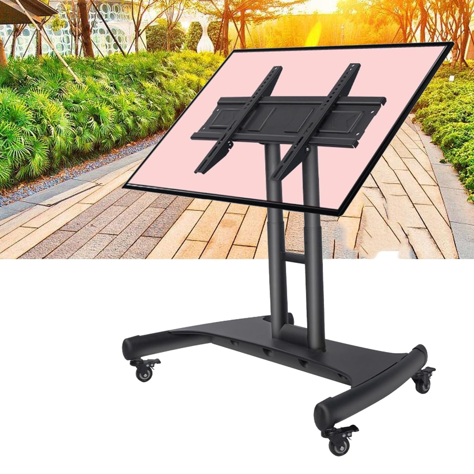 Support TV sur roulettes de 32 à 65 pouces avec inclinaison réglable 0-90°
