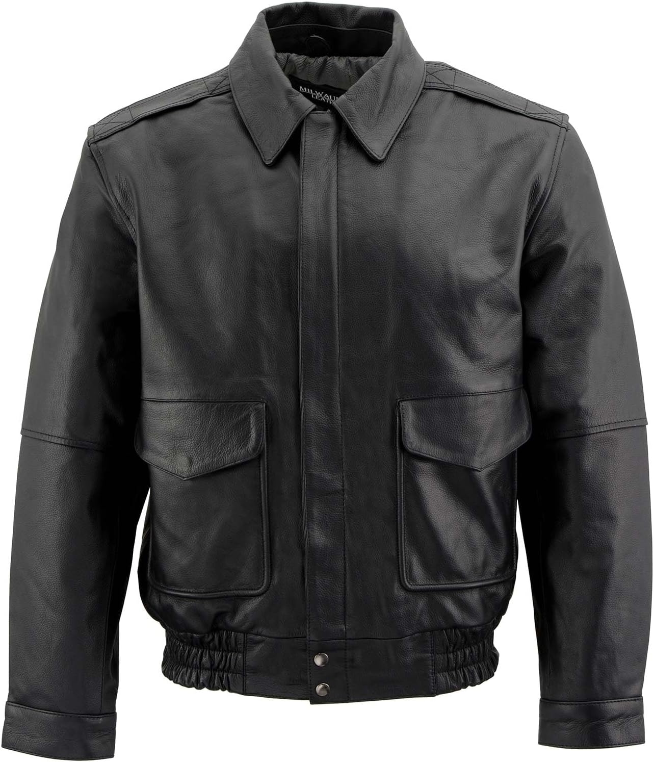 Milwaukee Leather Men's Classic Black Bomber Leather Jacket SFM1519 - Image 7