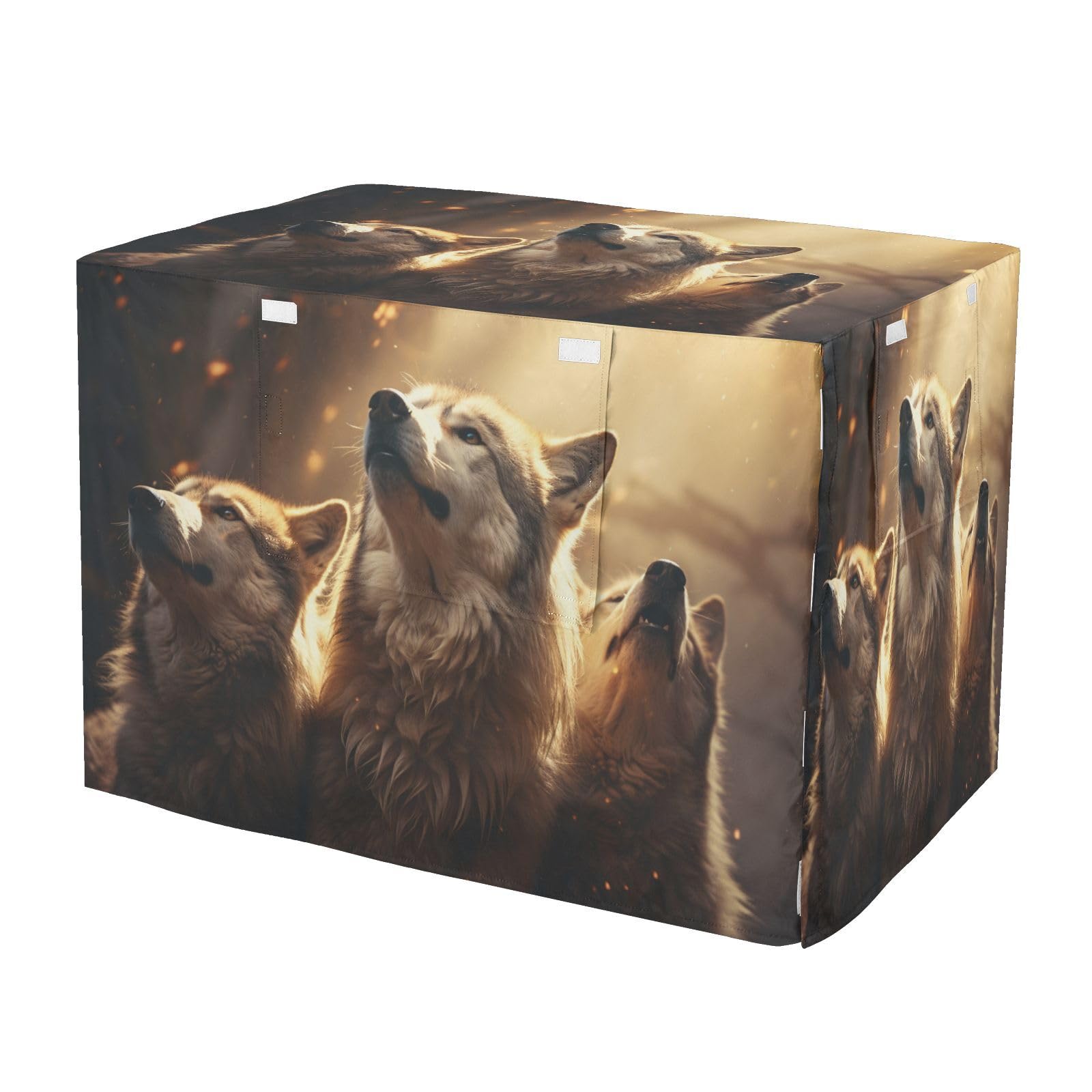 Housse imperméable cage chien chat Loups de l'art de l'huile stress