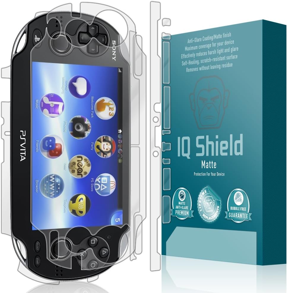 IQShield Matte Full Body Skin Compatible with Sony Playstation PS Vita (3G) + Anti-Glare (Full Coverage) Screen Protector and Anti-Bubble TPU Film