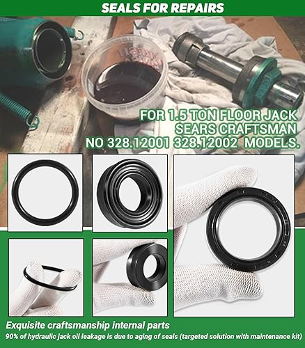 Miniatura 6 de 328.12002 - Kit de sellos para gato de piso, sellos de repuesto para gato de piso Sears Craftsman de 1.5 toneladas serie 328.12001 328.12002 para