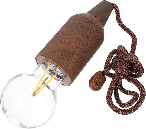 Vintage Pull String Bulb Light for Tent Camping Battery Operated Portable Atmosphere Lamp Outdoor Christmas Party Favor Wear-Resistant Retro Sphere
