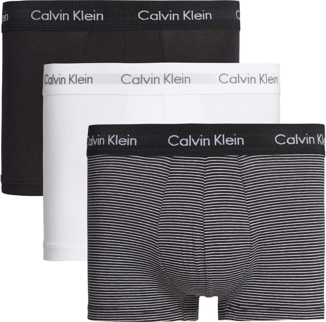 Men's 3 Pack Low Rise Trunks - Cotton Stretch Boxers