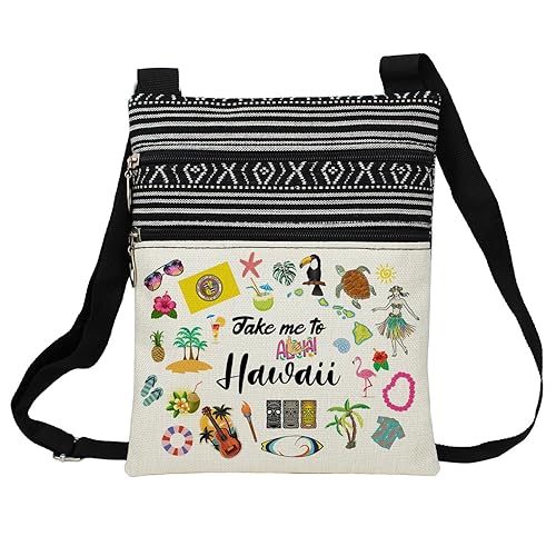 Take Me To Hawaii Messenger Bag Small Ethnic Pattern Adjustable